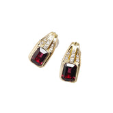 K18YG イエローゴールド ガーネット ダイヤ0.26ct イヤリング レディース 【中古】