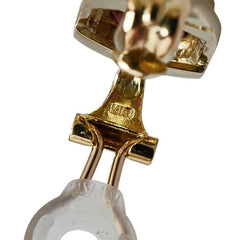 K18YG イエローゴールド ガーネット ダイヤ0.26ct イヤリング レディース 【中古】