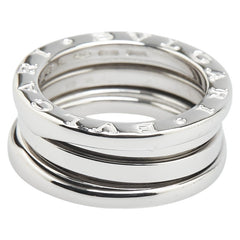 ブルガリ ビーゼロワン 3バンド リング 指輪 #49 K18WG ホワイトゴールド レディース BVLGARI 【中古】