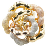 K18YG イエローゴールド K18WG ホワイトゴールド K18PG ピンクゴールド スリーカラー フラワー 花 モチーフ リング 指輪 レディース 12号 【中古】