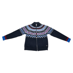 グッチ ノルディック ニットブルゾン サイズ:6 ネイビー マルチカラー ウール レディース GUCCI 【中古】