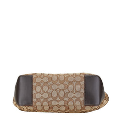 コーチ シグネチャー ハンドバッグ トートバッグ F58282 ブラウン キャンバス レザー レディース COACH 【中古】