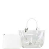 フォクシー ハンドバッグ ホワイト クリア ビニール レザー レディース FOXEY 【中古】