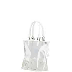 フォクシー ハンドバッグ ホワイト クリア ビニール レザー レディース FOXEY 【中古】