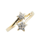 K18YG イエローゴールド ダイヤ0.15ct スター 星 モチーフ リング 指輪 レディース 8.5号 【中古】