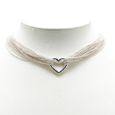 ティファニー 10ロウチェーントグルハート ネックレス SV925 シルバー レディース TIFFANY&Co. 【中古】