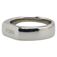 フェンディ ロゴ リング 指輪 #XS シルバー メタル レディース FENDI 【中古】