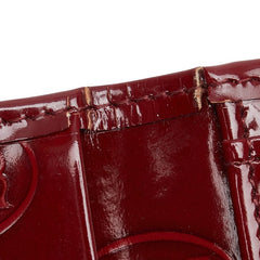 カルティエ ハッピーバースデー 三つ折り財布 ワインレッド ボルドー エナメル レディース CARTIER 【中古】