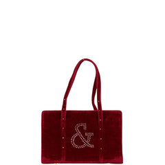 ピンキーアンドダイアン ラインストーン ミニハンドバッグ レッド ベロア レディース Pinky&Dianne 【中古】