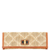 ケイトスペード クラッチバッグ セカンドバッグ ベージュ ブラウン ラフィア レザー レディース Kate Spade 【中古】