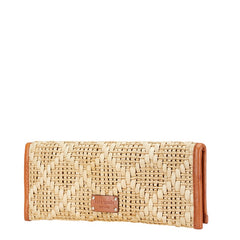 ケイトスペード クラッチバッグ セカンドバッグ ベージュ ブラウン ラフィア レザー レディース Kate Spade 【中古】