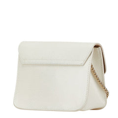 フルラ メトロポリス チェーン 斜め掛け ミニショルダーバッグ ホワイト レザー レディース Furla 【中古】