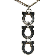 サルヴァトーレフェラガモ ガンチーニ ラインストーン ネックレス シルバー メタル レディース Salvatore Ferragamo 【中古】