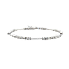 ライン K18WG ホワイトゴールド ダイヤ1.50ct ブレスレット レディース LINE 【中古】