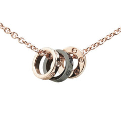 カルティエ ラブ スリーフープ ダイヤモンド 4P ネックレス K18PG ピンクゴールド セラミック レディース CARTIER 【中古】