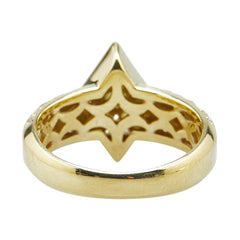 K18YG イエローゴールド ダイヤ0.70ct ひし形 リング 指輪 レディース 12号 【中古】