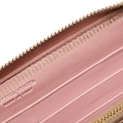 ボッテガヴェネタ イントレチャート ラウンドファスナー 長財布 オレンジ ブラウン パイソン レディース BOTTEGAVENETA 【中古】