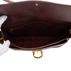 カルティエ マストライン 斜め掛け ショルダーバッグ ボルドー ワインレッド レザー レディース CARTIER 【中古】