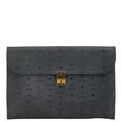 エム シー エム ヴィセトス ロゴグラム ブリーフケース ブラック PVC レザー レディース MCM 【中古】