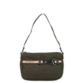 ジバンシー ロゴ ショルダーバッグ カーキグリーン ブラウン ナイロン レザー レディース Givenchy 【中古】