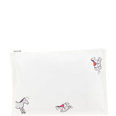 エルメス トゥルースフラット アダダGM 木馬 ポーチ ホワイト レッドマルチカラー キャンバス レディース HERMES 【中古】