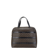 セリーヌ マカダム ハンドバッグ ブラック ブラウン PVC レザー レディース CELINE 【中古】