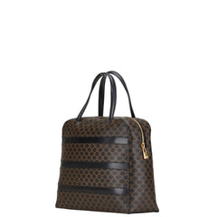 セリーヌ マカダム ハンドバッグ ブラック ブラウン PVC レザー レディース CELINE 【中古】