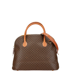 セリーヌ マカダム ハンドバッグ ショルダーバッグ 2WAY ブラウン PVC レザー レディース CELINE 【中古】