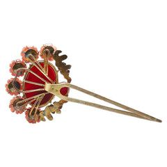 NASCHNKA ナスチェンカ 髪飾り・かんざし ゴールド レッド SV925 シルバー 瑪瑙 レディース 【中古】