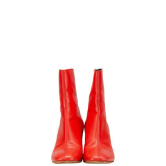 マルタンマルジェラ ショートブーツ スクエアトゥブーツ サイズ:38 58WU0117 レッド レザー レディース MARTIN MARGIELA 【中古】