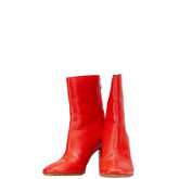 マルタンマルジェラ ショートブーツ スクエアトゥブーツ サイズ:38 58WU0117 レッド レザー レディース MARTIN MARGIELA 【中古】