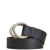 ボッテガヴェネタ ダブルリング ベルト ブラック レザー レディース BOTTEGAVENETA 【中古】