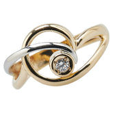 K18YG イエローゴールド Pt900 プラチナ コンビ ダイヤ0.05ct リング 指輪 レディース 13号 【中古】