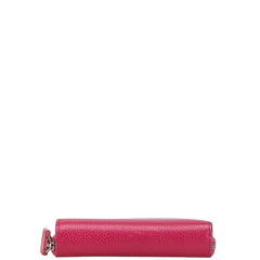 サンローラン ロゴ 二つ折り財布 ピンク レザー レディース SAINT LAURENT 【中古】