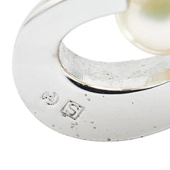 タサキ パール ハート モチーフ ピンブローチ SV925 シルバー 真珠 レディース TASAKI 【中古】