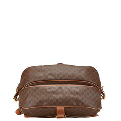 セリーヌ マカダム ショルダーバッグ ブラウン PVC レザー レディース CELINE 【中古】