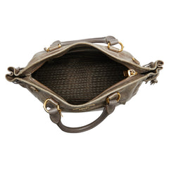 プラダ 三角ロゴプレート ハンドバッグ ショルダーバッグ 2WAY BN1921 グレー レザー レディース PRADA 【中古】