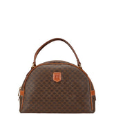 セリーヌ マカダム ハンドバッグ ブラウン PVC レザー レディース CELINE 【中古】