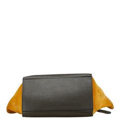 セリーヌ トラペーズ ハンドバッグ ショルダーバッグ 2WAY ブラック イエロー レザー スウェード レディース CELINE 【中古】