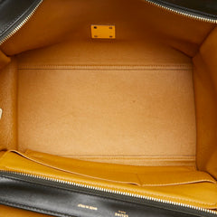 セリーヌ トラペーズ ハンドバッグ ショルダーバッグ 2WAY ブラック イエロー レザー スウェード レディース CELINE 【中古】