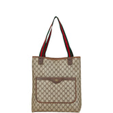 グッチ オールドグッチ GGスプリーム シェリーライン トートバッグ 39.02.003 ベージュ ブラウン PVC レザー レディース GUCCI 【中古】