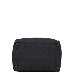 シャネル ニュートラベルライン バニティバッグ ブラック ナイロン レザー レディース CHANEL 【中古】