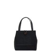 バーバリー ノバチェック シャドーホース ハンドバッグ ブラック ブラウン レザー スウェード レディース BURBERRY 【中古】