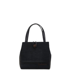 バーバリー ノバチェック シャドーホース ハンドバッグ ブラック ブラウン レザー スウェード レディース BURBERRY 【中古】