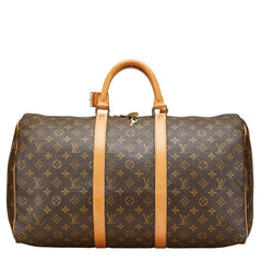 ルイ ヴィトン モノグラム キーポル50 ボストンバッグ ハンドバッグ M41426 ブラウン PVC レザー レディース LOUIS VUITTON 【中古】
