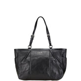 コーチ イーストウエスト トートバッグ ショルダーバッグ F17722 ブラック レザー レディース COACH 【中古】