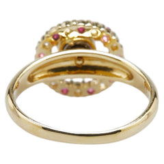 K18YG イエローゴールド ルビー0.20ct ダイヤ0.32ct リング 指輪 レディース 13号 【中古】