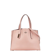 コーチ チャーリー キャリーオール ハンドバッグ ショルダーバッグ 2WAY 25137 ピンク レザー レディース COACH 【中古】