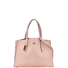 コーチ チャーリー キャリーオール ハンドバッグ ショルダーバッグ 2WAY 25137 ピンク レザー レディース COACH 【中古】