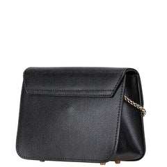 フルラ チェーン ショルダーバッグ ブラック ゴールド レザー レディース Furla 【中古】